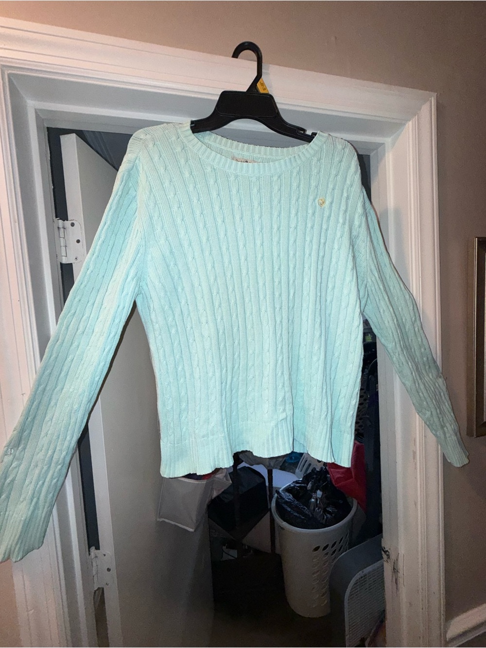 Duck Head Mint Cable Knit Crewneck Sweater
